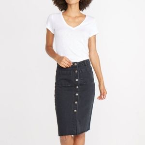 Marine Layer Blake black denim pencil skirt